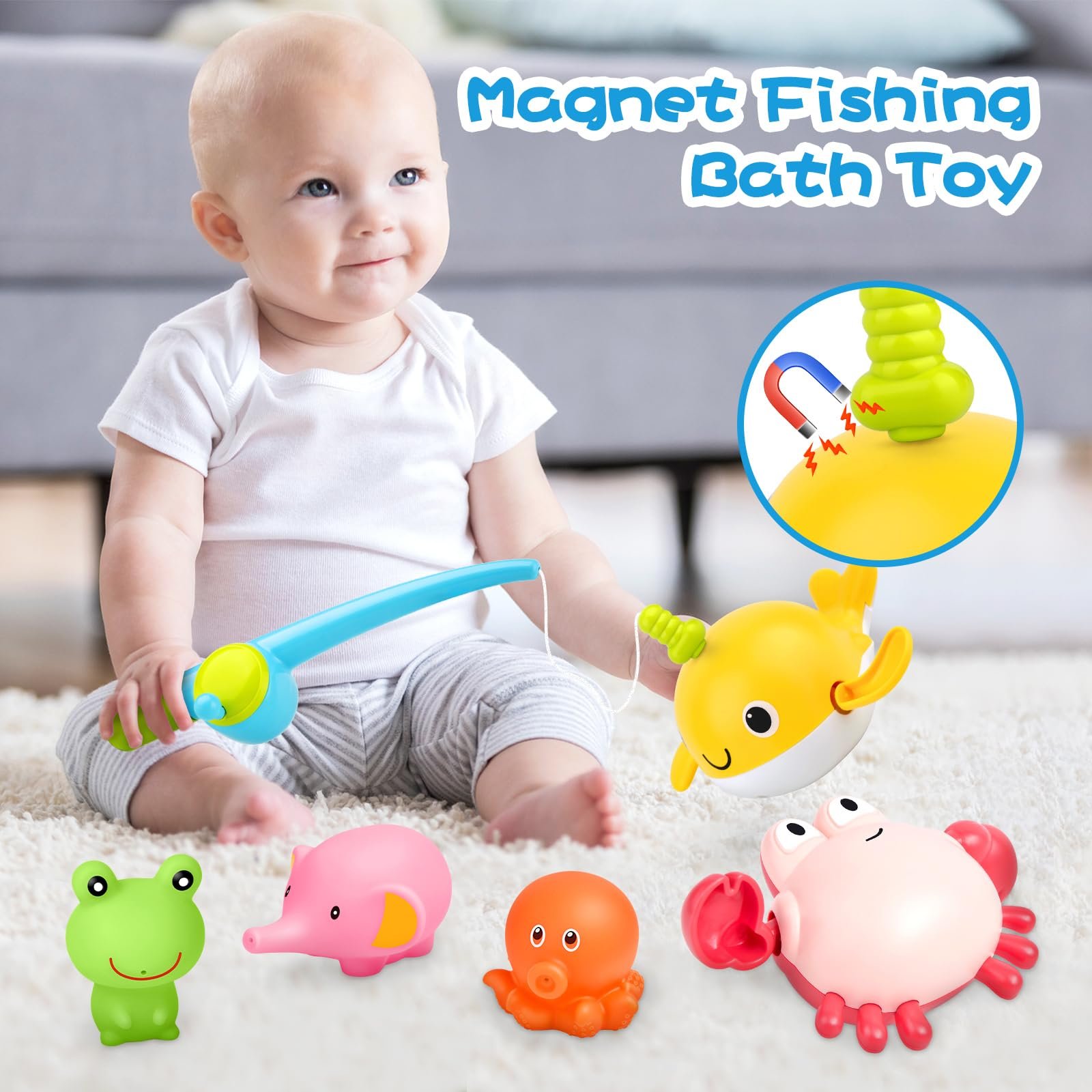Игрушка для ванны заводная Магнитная рыбалка, фото №7