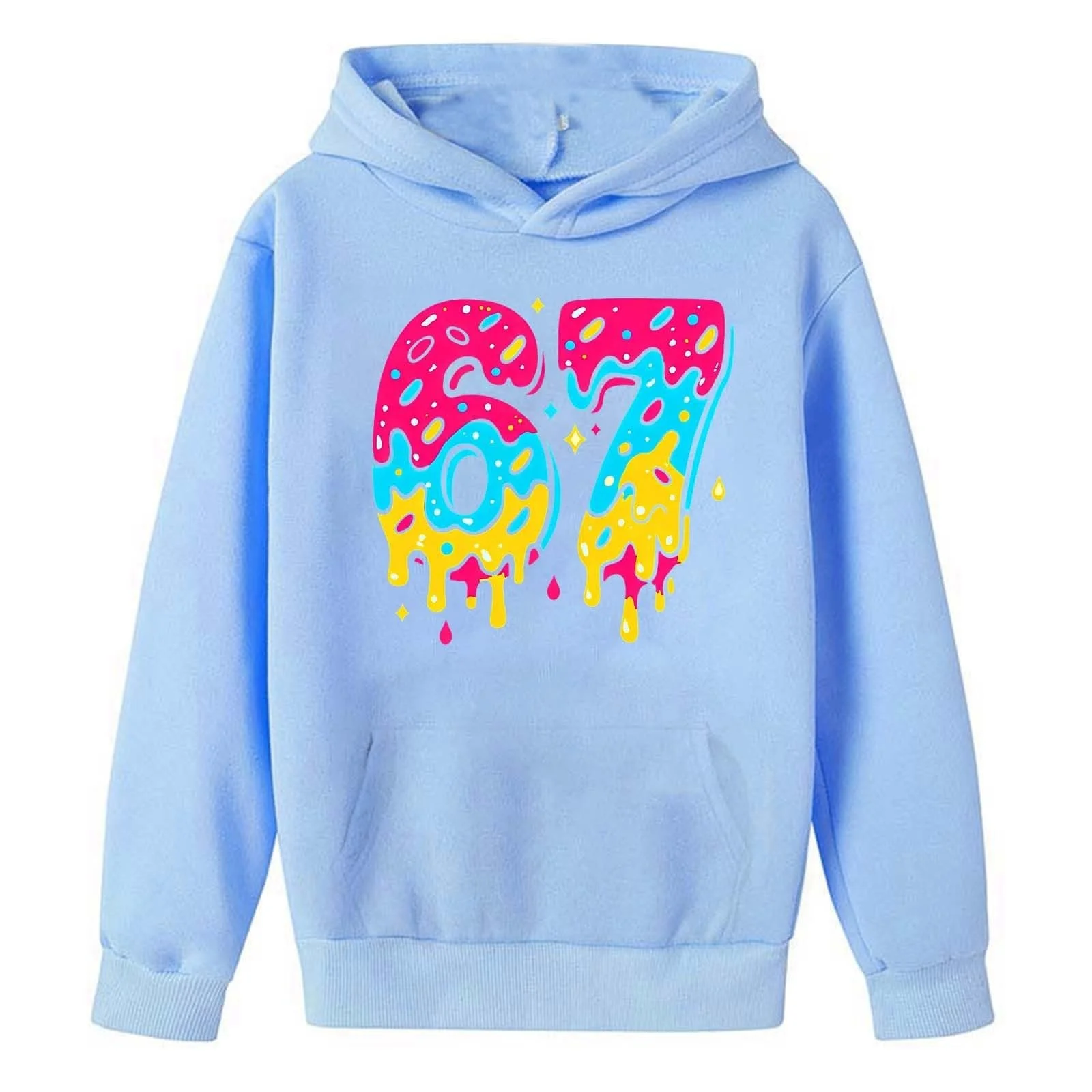 Свитшот для девочки с принтом, с длинными рукавами, круглым вырезом, мягкий флисовый худи для повседневной носки, фото №4