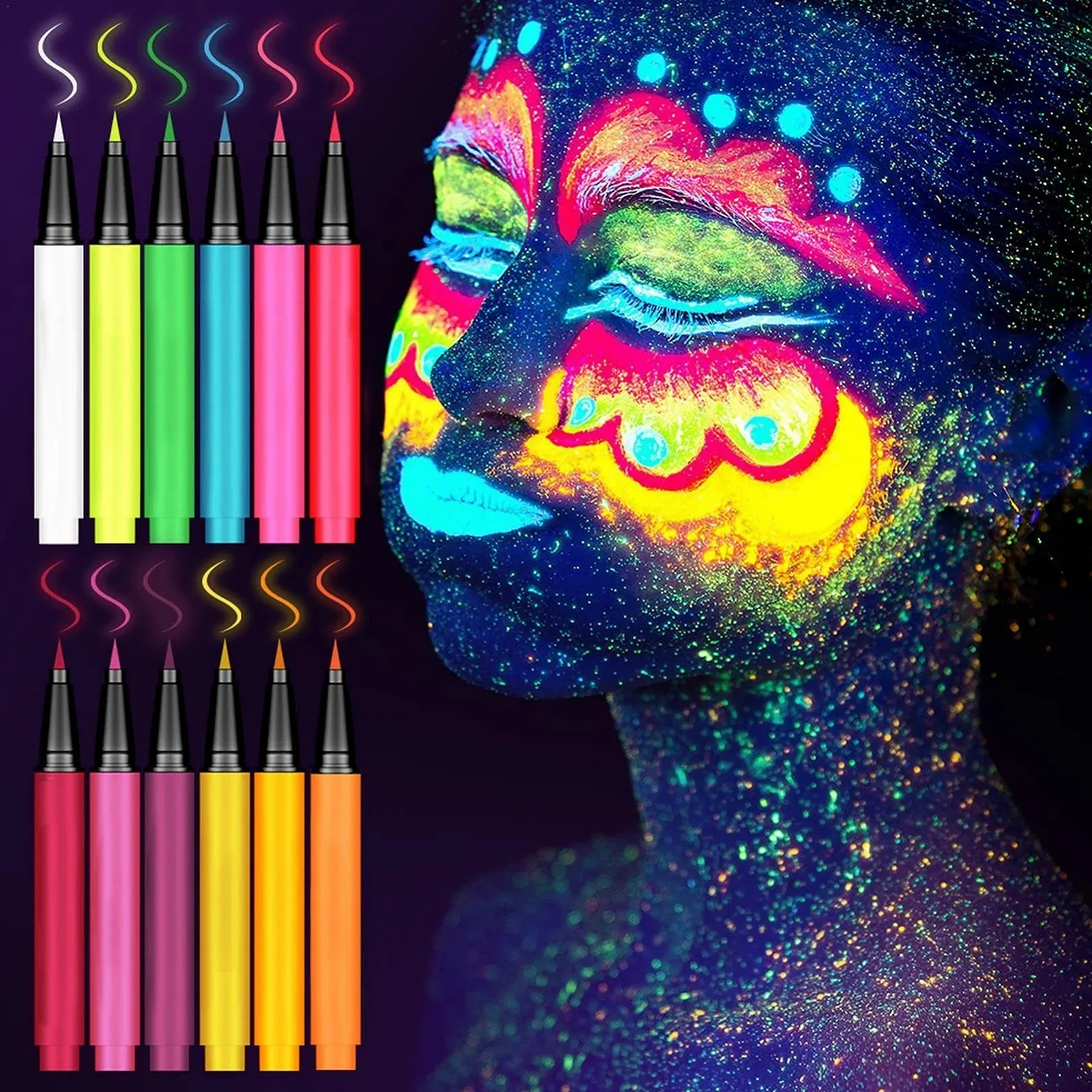 Рідка Підводка Neon Rainbow Glow Неоновий Макіяж, фото №5 Рідка Підводка Neon Rainbow Glow Неоновий Макіяж, фото №5