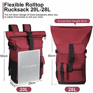 Рюкзак Rolltop для ноутбука 17.3 дюйма водонепроникний 28 л Red synthetic.ua - Фото 1