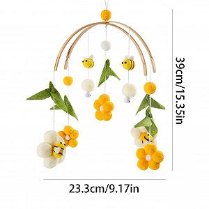 Мобиль Baby Wind Chimes Honey Bee Crib Baby Bed Bell Handmade Hanging Toy Цветок synthetic.ua - Фото 1