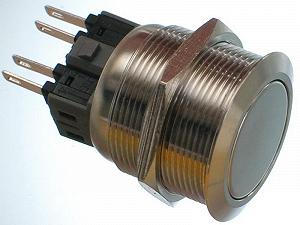 Кнопка антивандальна VJ Parts d28mm стрижка 25mm h34mm 4 контакту - Фото 1