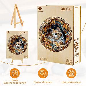 Пазл деревянный 3D Cat 300 элементов synthetic.ua - Фото 1