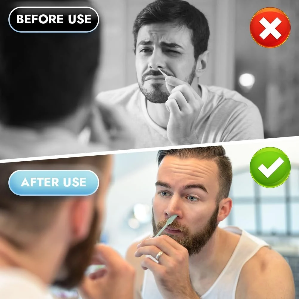 Тример для носового волосся Подвійний Ніж Портативний Ручний 360° Обертальний (набір з 5 кольорів), фото №6