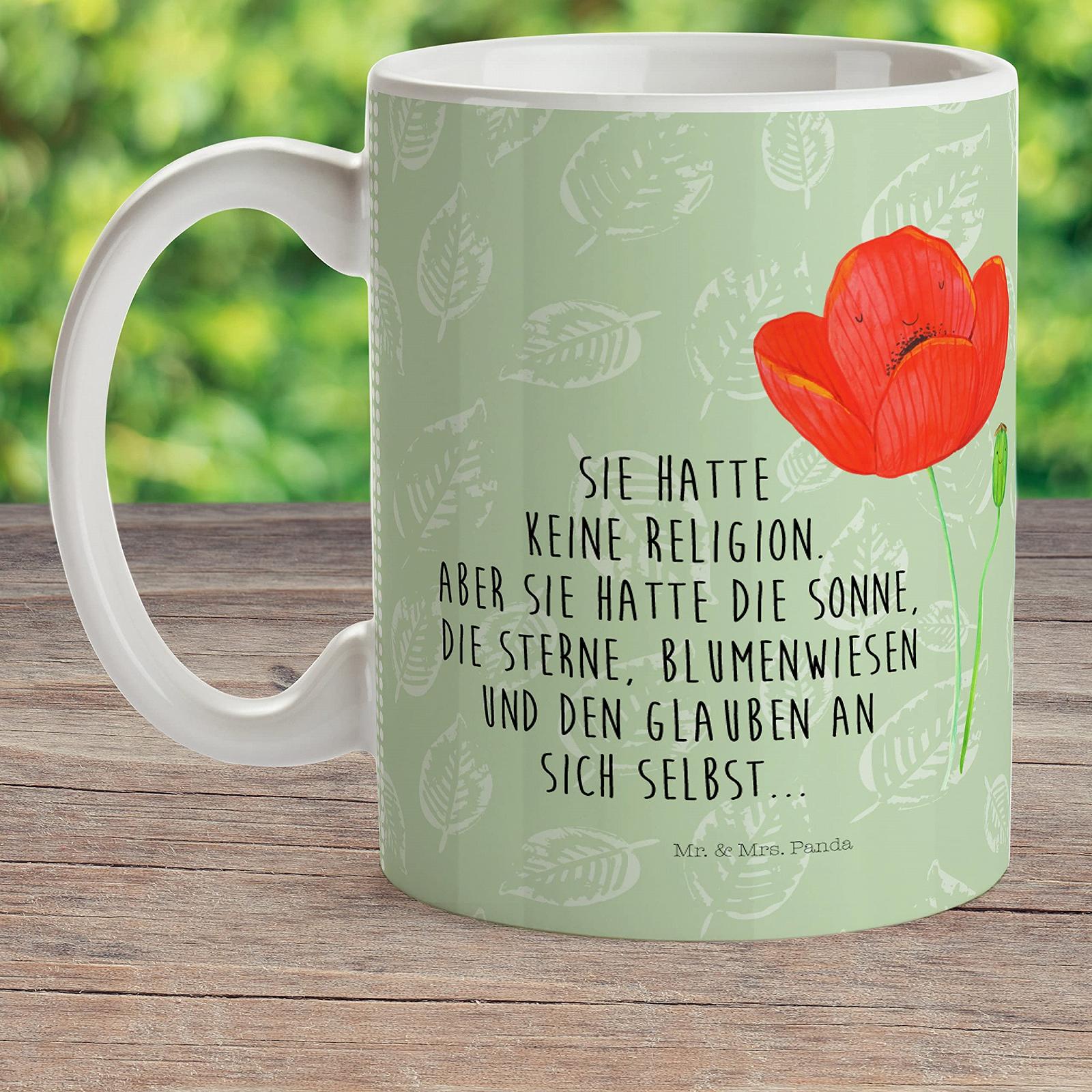 Детская кружка Mr. & Mrs. Panda Цветок Мак Вера Религия Любовь к природе Сад, фото №2