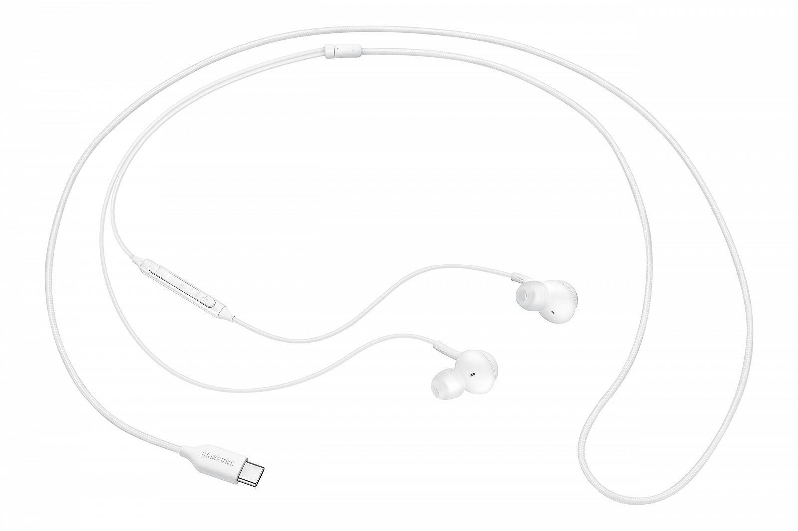 Наушники SAMSUNG EO-IC100 USB Type-C с не запутывающимся тканевым кабелем и звуком от AKG Белый, фото №1