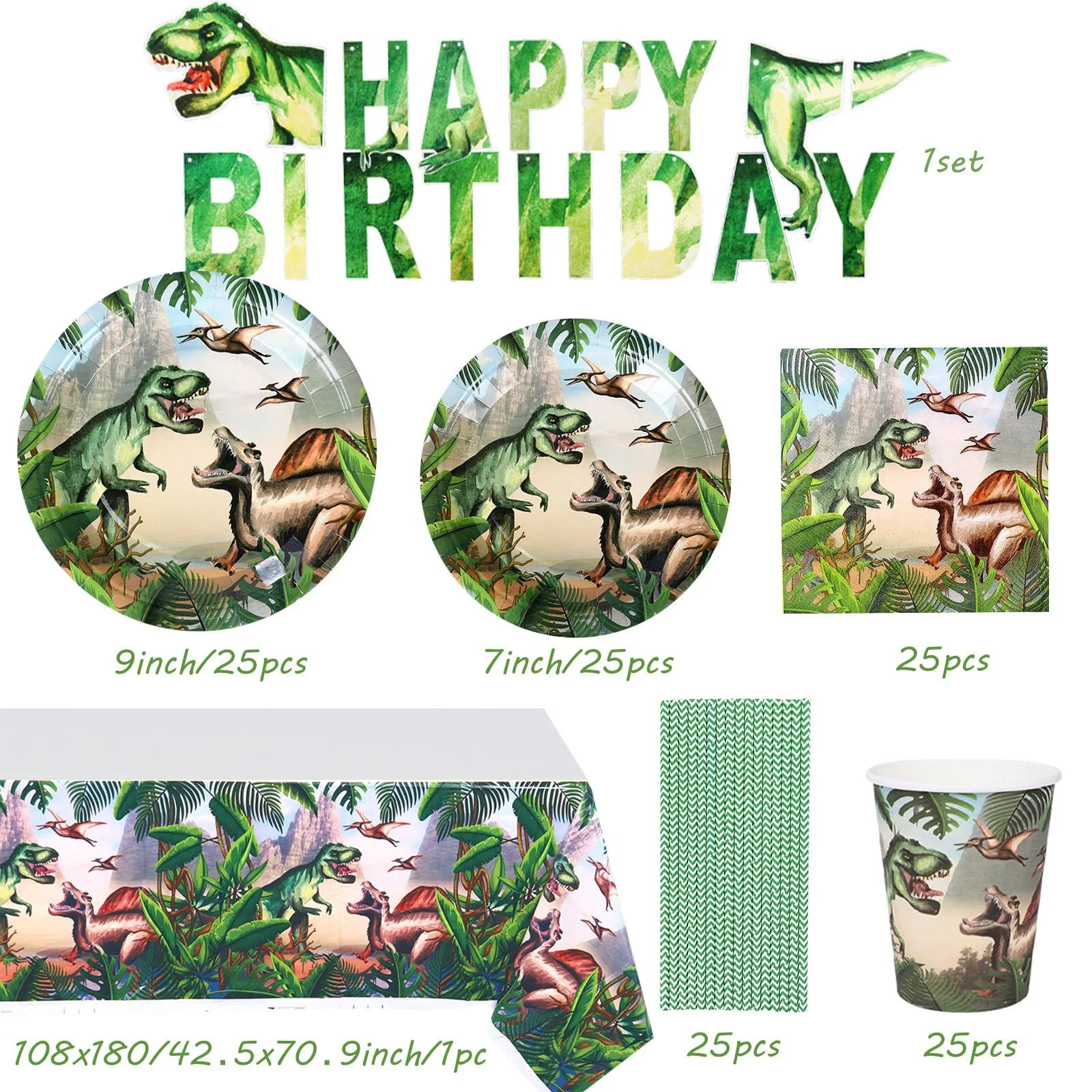 Набор посуды для дня рождения Динозавр, фото №2 Набор посуды для дня рождения Динозавр, фото №2