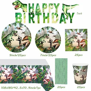 Набір посуду для дня народження Динозавр ціна на synthetic.ua - Фото 1 Набір посуду для дня народження Динозавр synthetic.ua - Фото 1