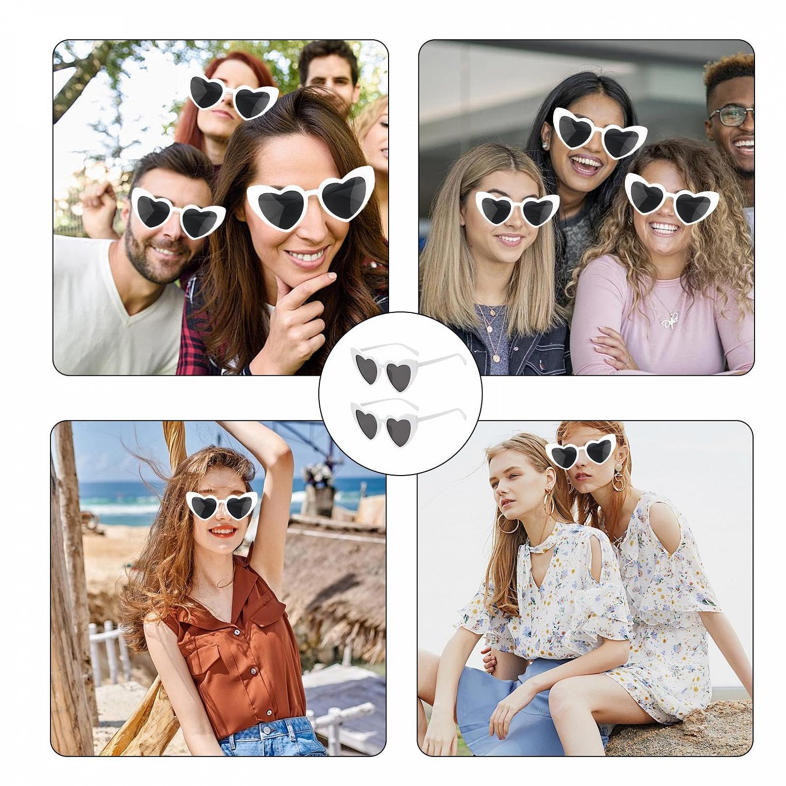 Сонцезахисні окуляри Серце WLVinson Чорний та Білий (2 шт), фото №7