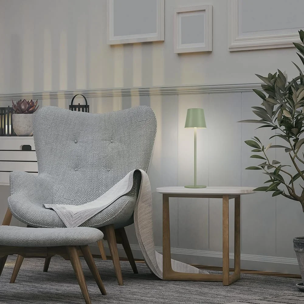 Настільна лампа SellTec LED Акумуляторна USB Сенсорний димер IP54 Зелена, фото №2