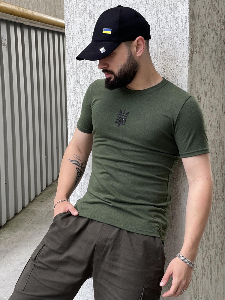 футболка ТРИЗУБ вышивка хаки, фото №6 футболка ТРИЗУБ вышивка хаки, фото №6