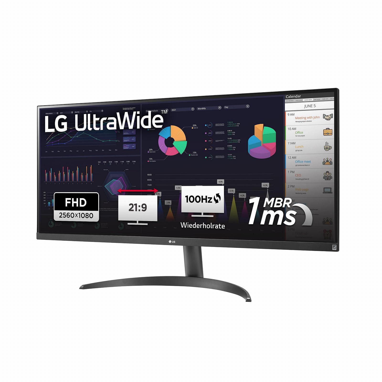Монитор LG UltraWide 34WQ500-B 34" 2560 x 1080 21:9 AMD FreeSync™ HDR10 VESA DisplayHDR™ 400 IPS sRGB 99% Waves MaxxAudio® 5ms GtG Черный, фото №1 Монитор LG UltraWide 34WQ500-B 34" 2560 x 1080 21:9 AMD FreeSync™ HDR10 VESA DisplayHDR™ 400 IPS sRGB 99% Waves MaxxAudio® 5ms GtG Черный, фото №1