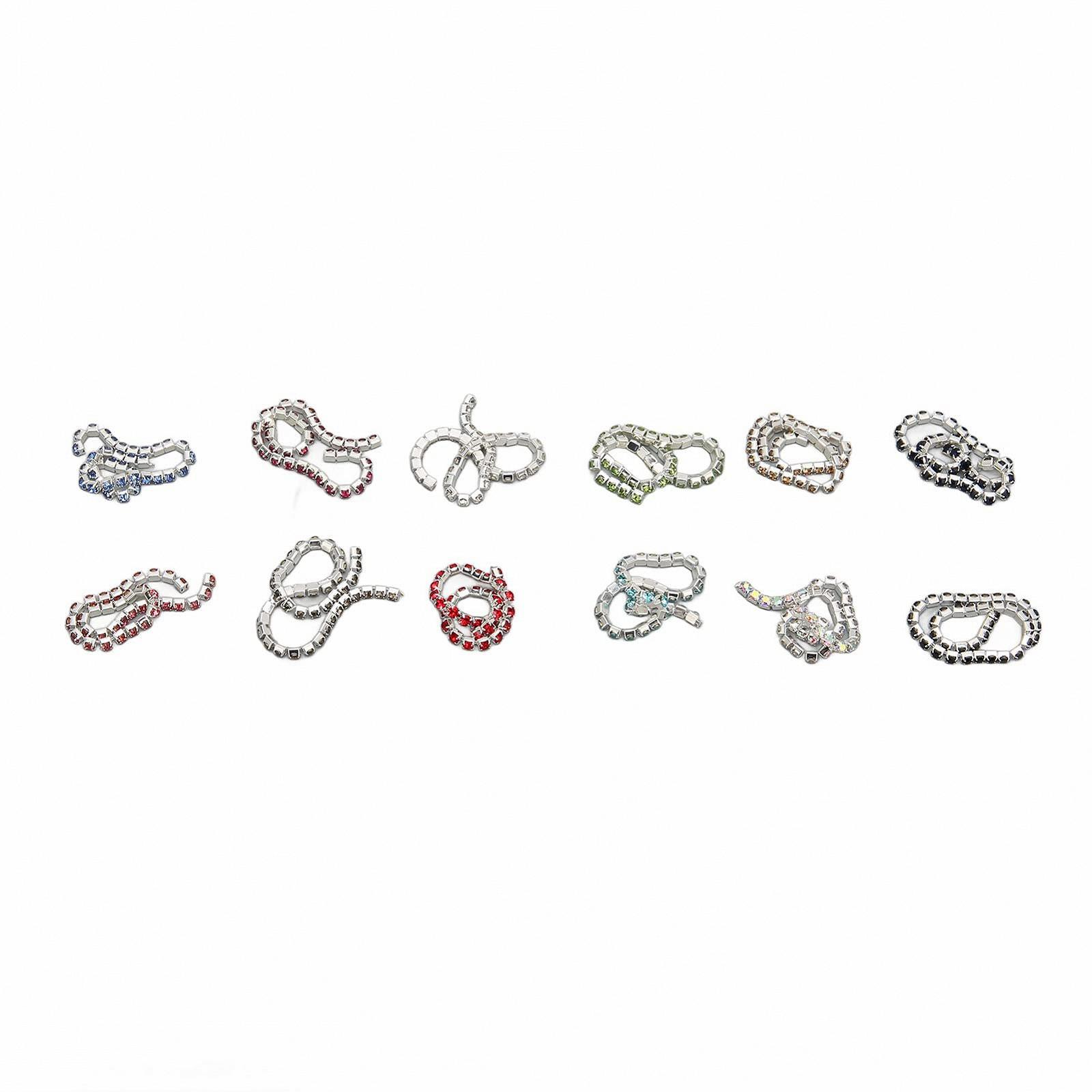 3D Набор Цепочек для ногтей, 3D Разноцветные Подвески для ногтей, 24 Полоски Жемчужных Страз для украшения ногтей, Цепочки со стразами для дизайна ногтей своими руками, фото №7