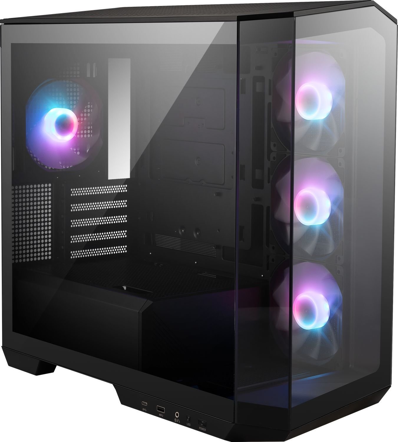Корпус MSI MAG PANO M100R PZ / Micro-ATX / без БЖ / 4x120mm ARGB / Project Zero support / USB-C 3.2 Gen 2x2 / Black, фото №3