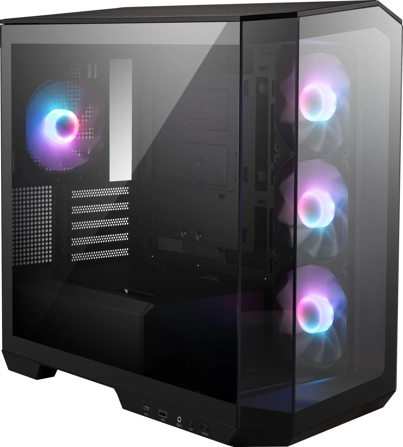 Корпус MSI MAG PANO M100R PZ / Micro-ATX / без БЖ / 4x120mm ARGB / Project Zero support / USB-C 3.2 Gen 2x2 / Black, фото №3