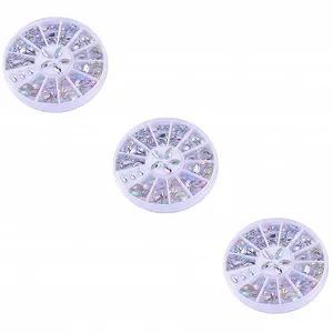 Стразы Тип Crystal Ab Healvian 3 шт. для дизайна ногтей - Фото 1