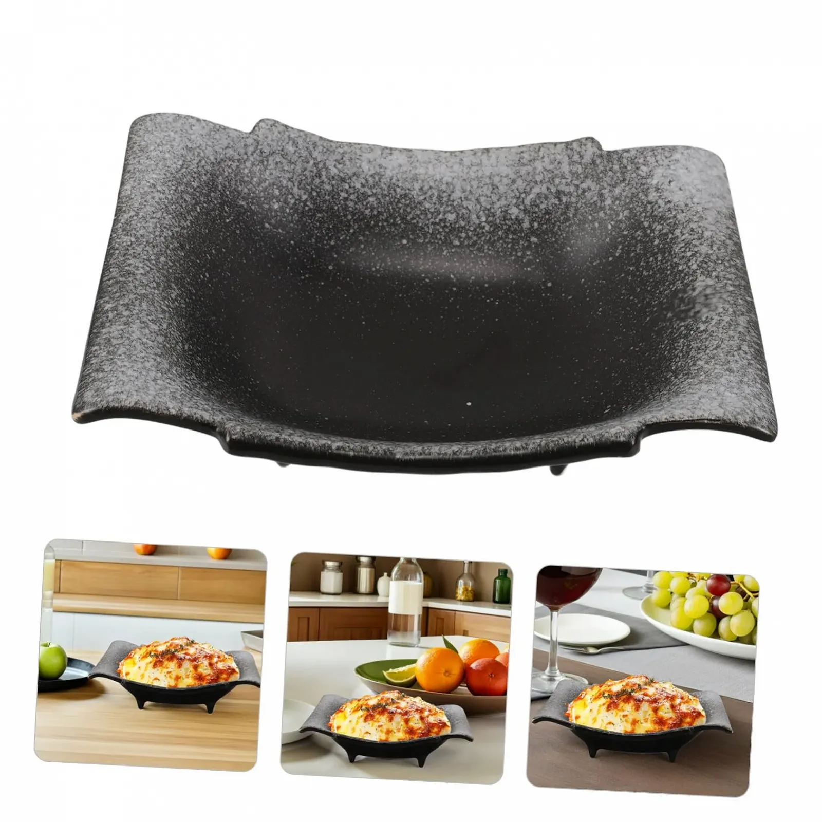 Форма для запікання VALICLUD керамічна прямокутна з ручками в японському стилі, фото №9 Форма для запікання VALICLUD керамічна прямокутна з ручками в японському стилі, фото №9