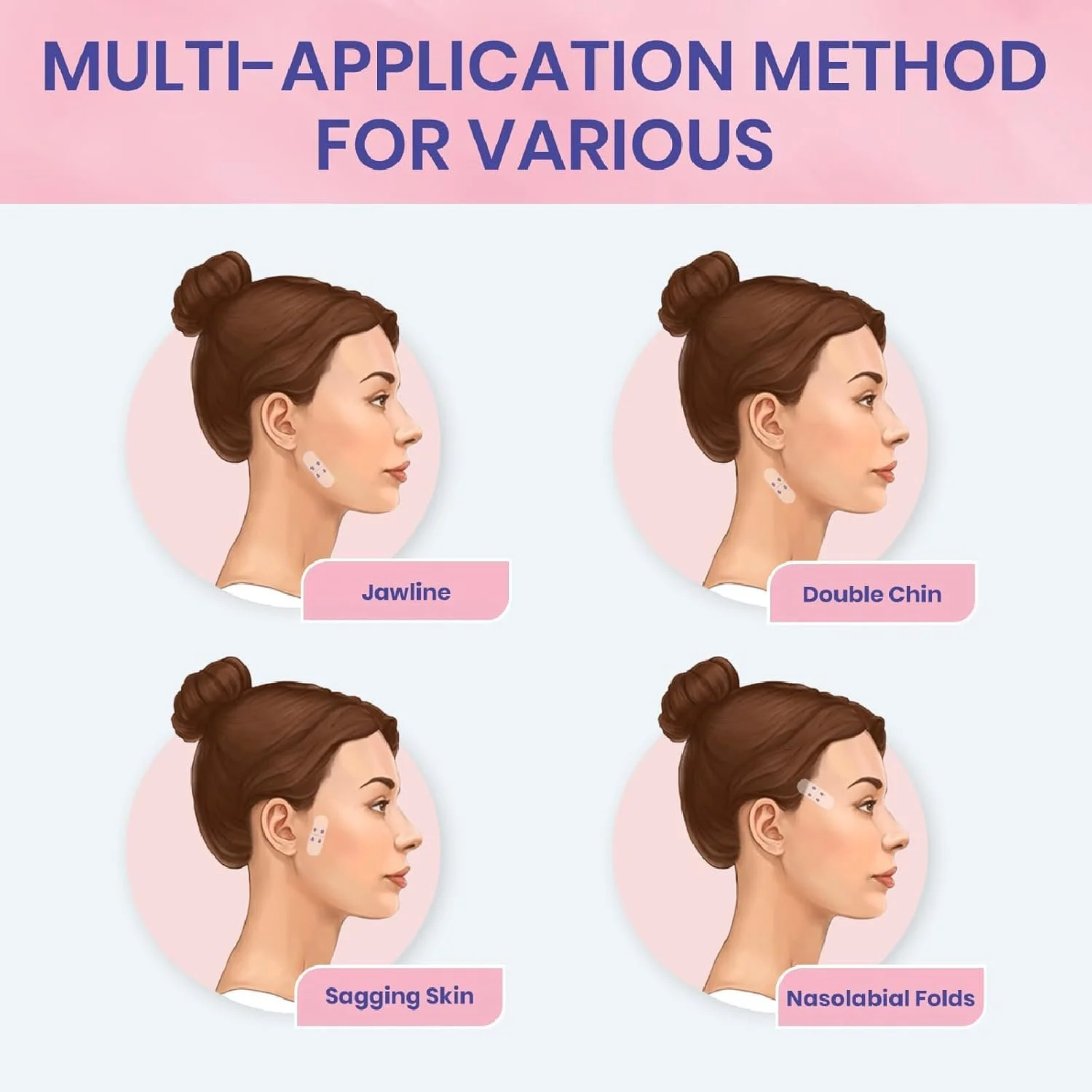 Стрічка для підтяжки обличчя Evaberry, Стрічка для схуднення обличчя, Невидима, фото №6