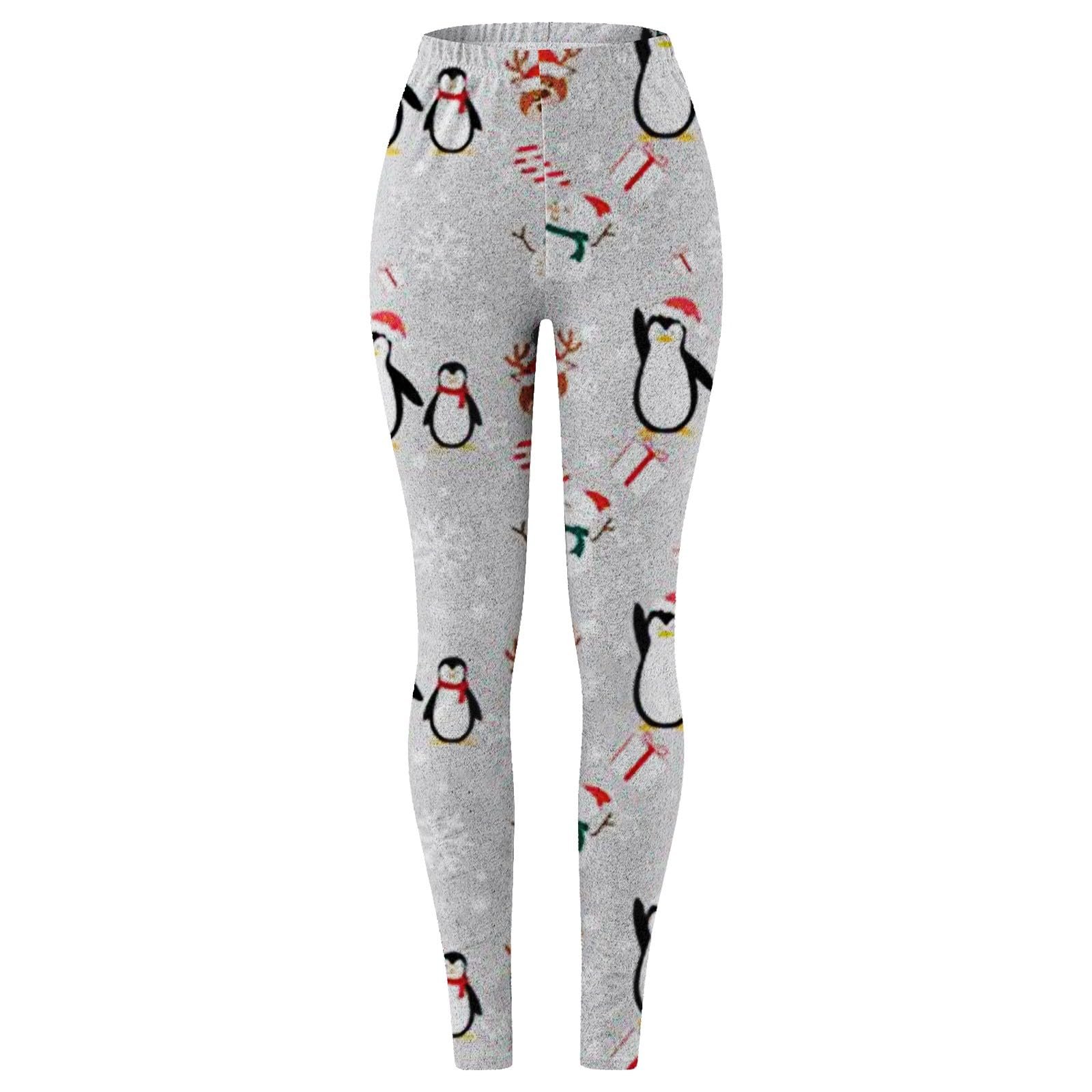 Легінси Christmas Жіночі Модні Зручні Santa Claus Animal Gift Snowflake Print Обтислі Штани, фото №2