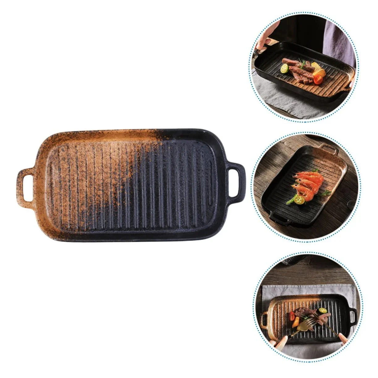 Керамическая форма для запекания Cabilock с двойными ручками для духовки и СВЧ, фото №9