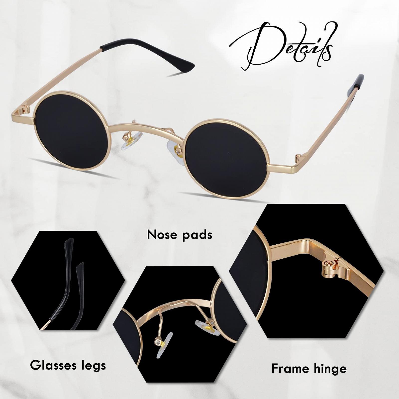 Сонцезахисні окуляри Steampunk besbomig Ретро Круглі Hippie Маленькі, фото №5