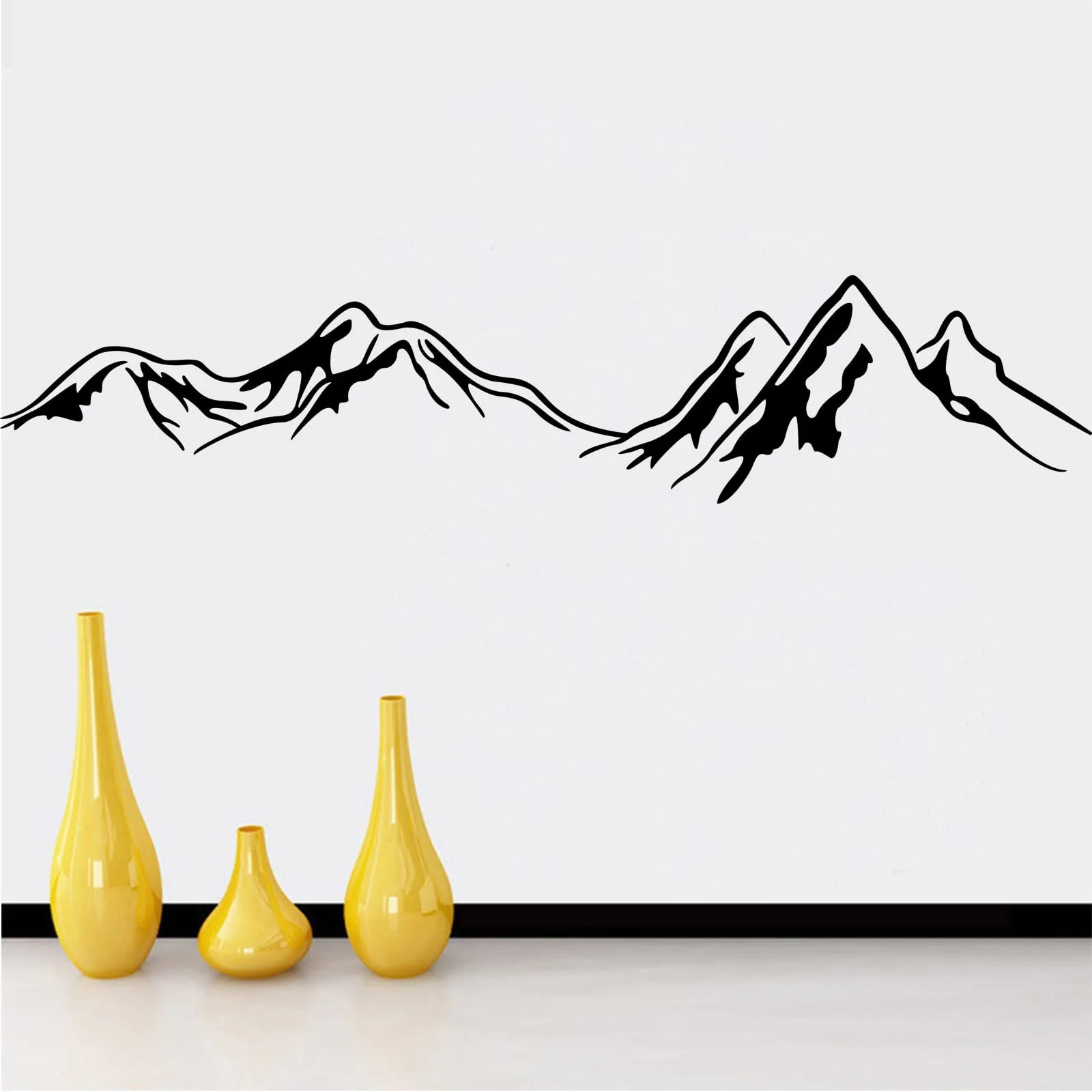 Наклейка на стіну Big Mountains Family Landscapes 112 x 25,5 см Black, фото №4