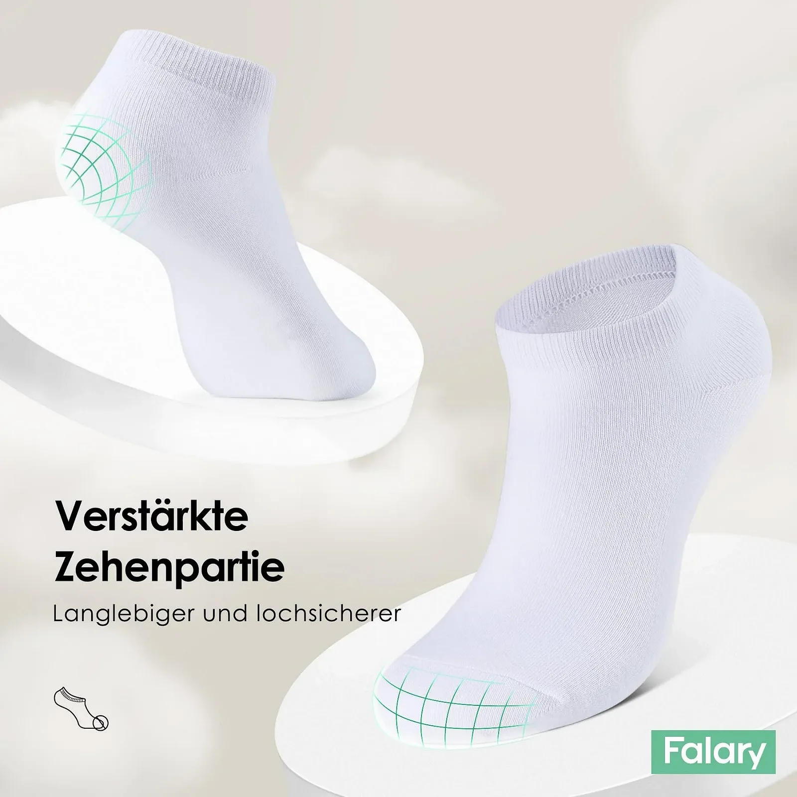 Шкарпетки спортивні FALARY Унісекс для дорослих, короткі бавовняні шкарпетки, дихаючі напівшкарпетки, 10 пар, фото №5