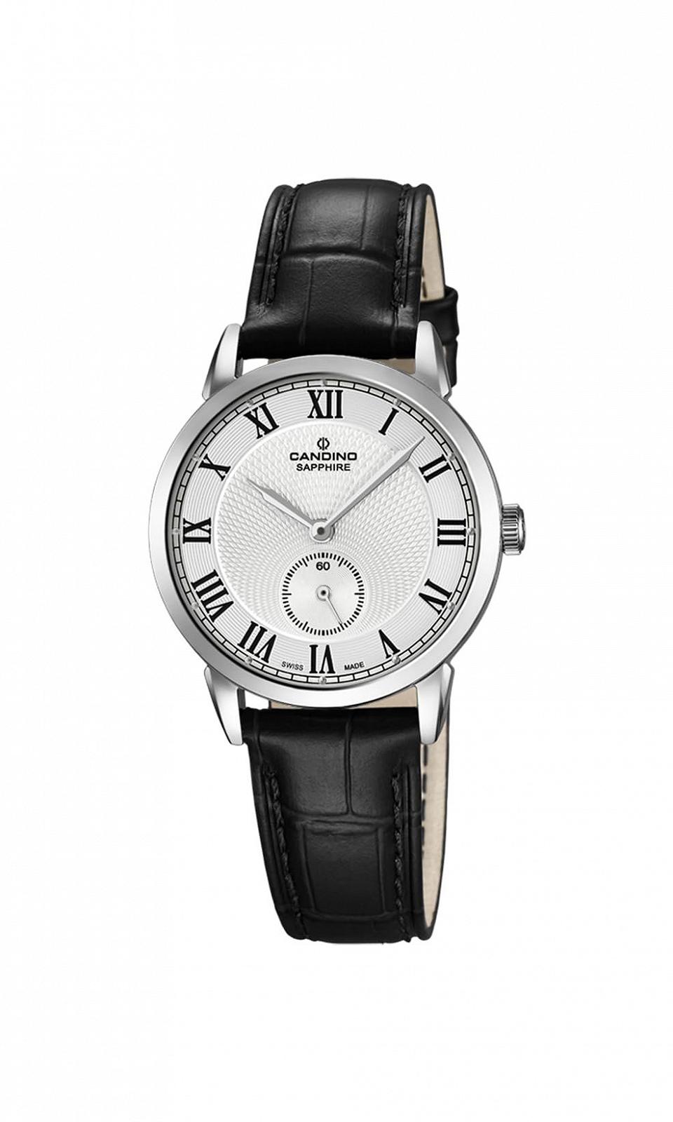 Женские кварцевые часы Candino Белый циферблат Аналоговый дисплей Черный кожаный ремешок C4593/2, фото №1 Женские кварцевые часы Candino Белый циферблат Аналоговый дисплей Черный кожаный ремешок C4593/2, фото №1