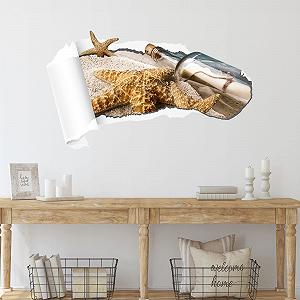 Наклейка на стіну GRAZDesign Морська зірка Пляж 99 x 57 см Коричнева synthetic.ua - Фото 1