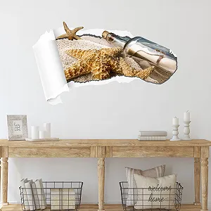 Наклейка на стіну GRAZDesign Морська зірка Пляж 99 x 57 см Коричнева synthetic.ua - Фото 1