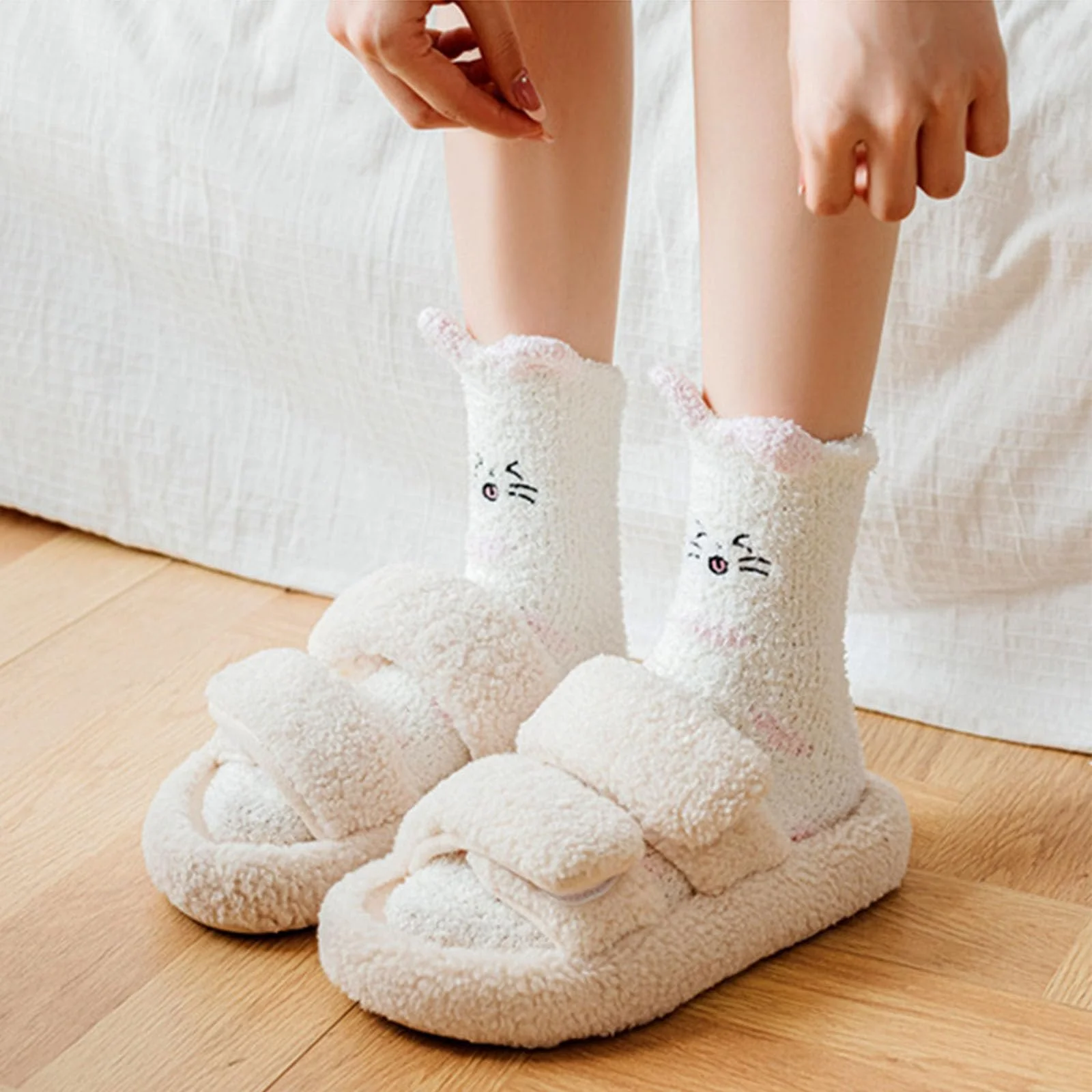 Шкарпетки з котами (5 пар), М'які пухнасті, фото №7