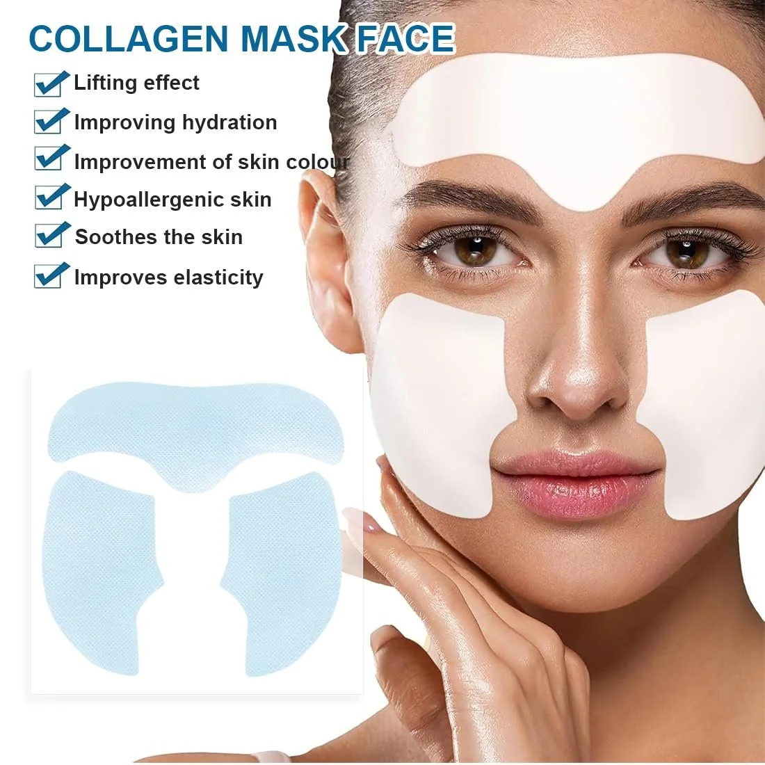 Набір масок від зморшок 24 шт Nano Mask, розчинні у воді патчі для обличчя, абрикосові подушечки, фото №6