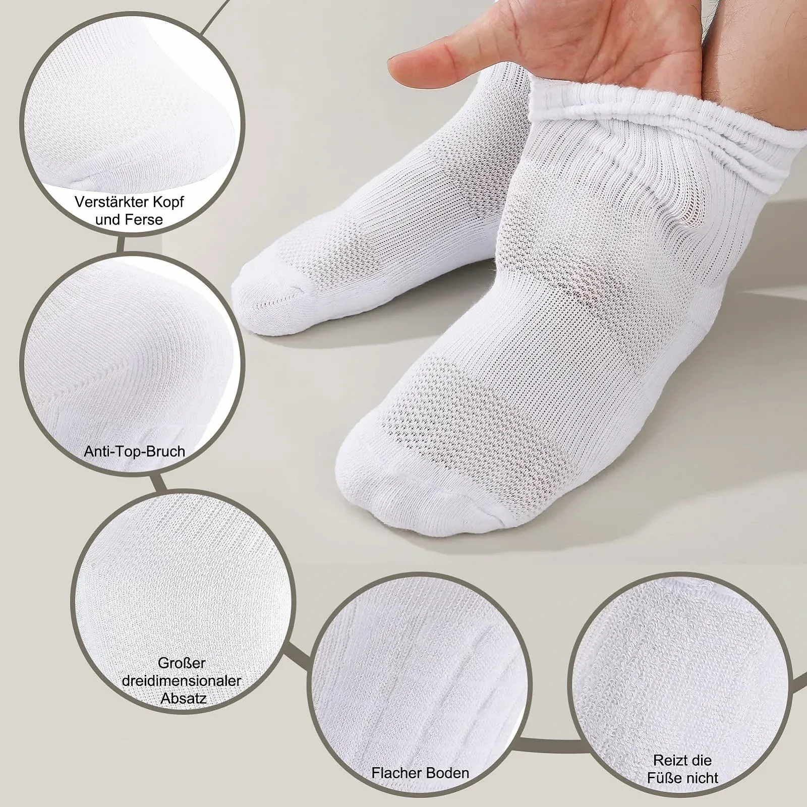 Спортивні шкарпетки Білий, 5 пар, розмір універсальний, фото №3