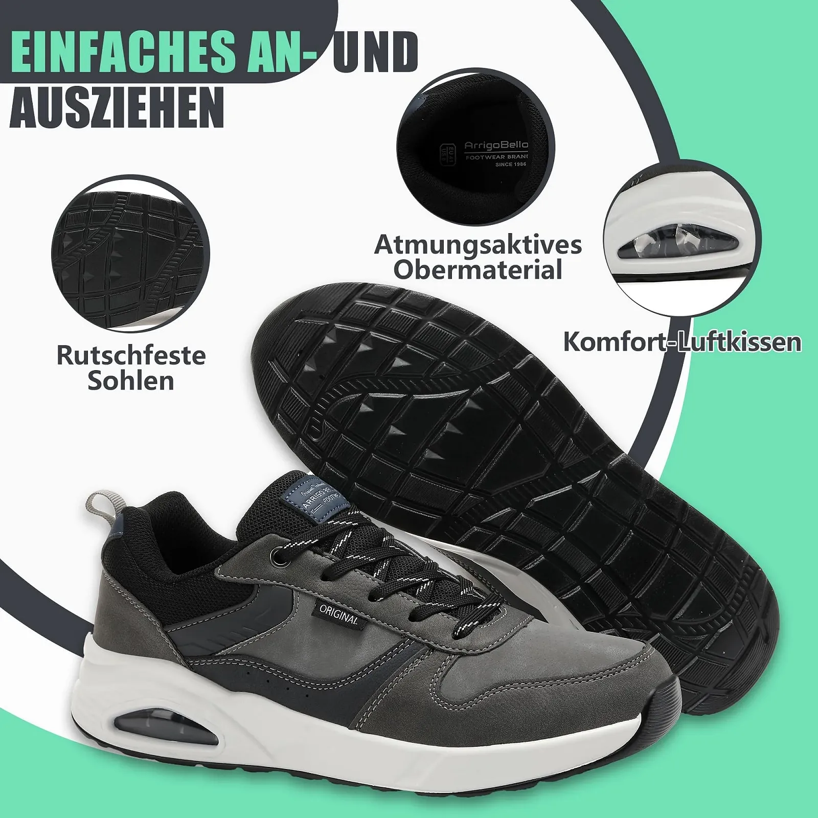 Кросівки TARELO Чоловічі Кросівки Амортизуючі Повітропроникні Спортивні Легкі Тенісні Кросівки, фото №2 Кросівки TARELO Чоловічі Кросівки Амортизуючі Повітропроникні Спортивні Легкі Тенісні Кросівки, фото №2