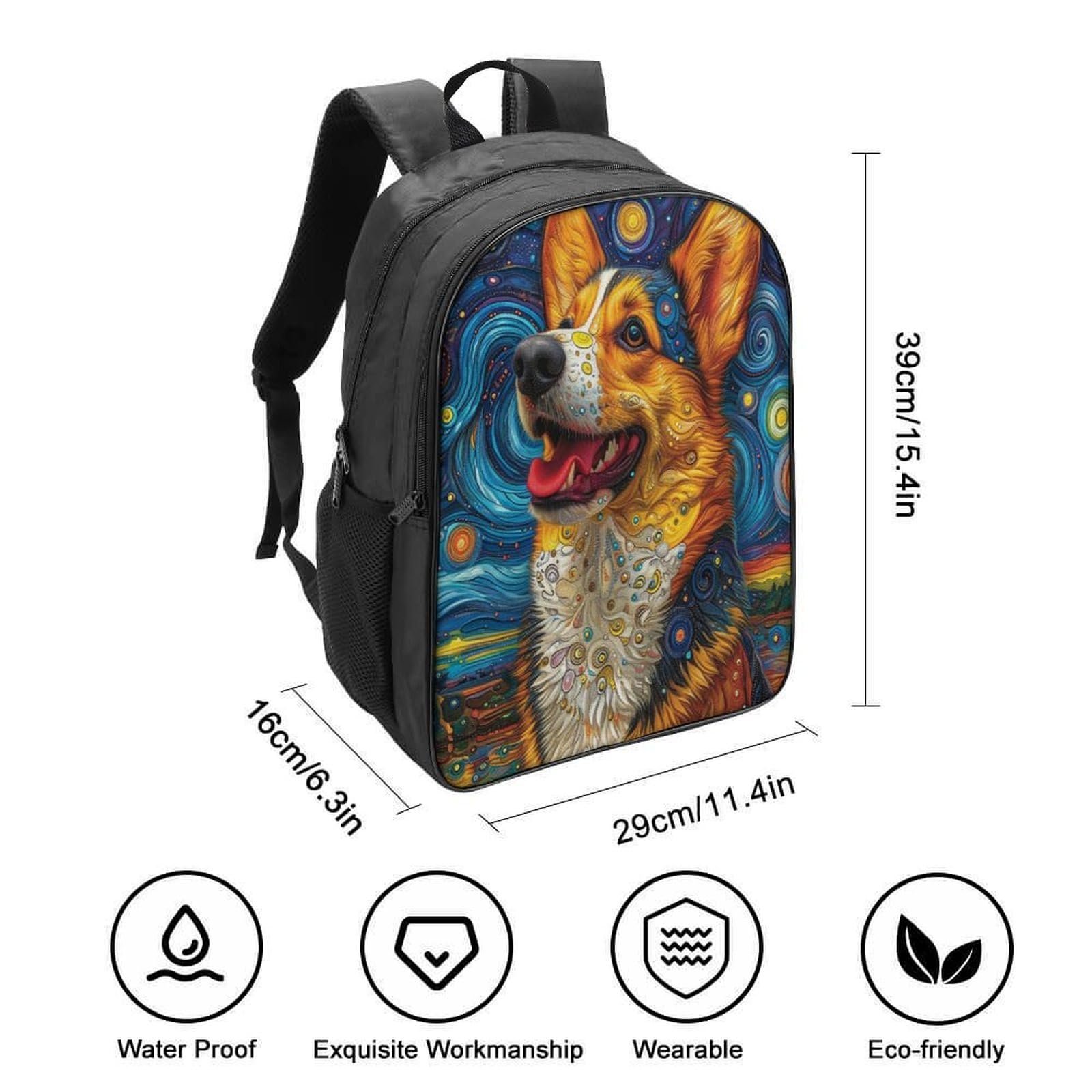Рюкзак RSIUUODNF Corgi 3D, 40x28x16 см, фото №2