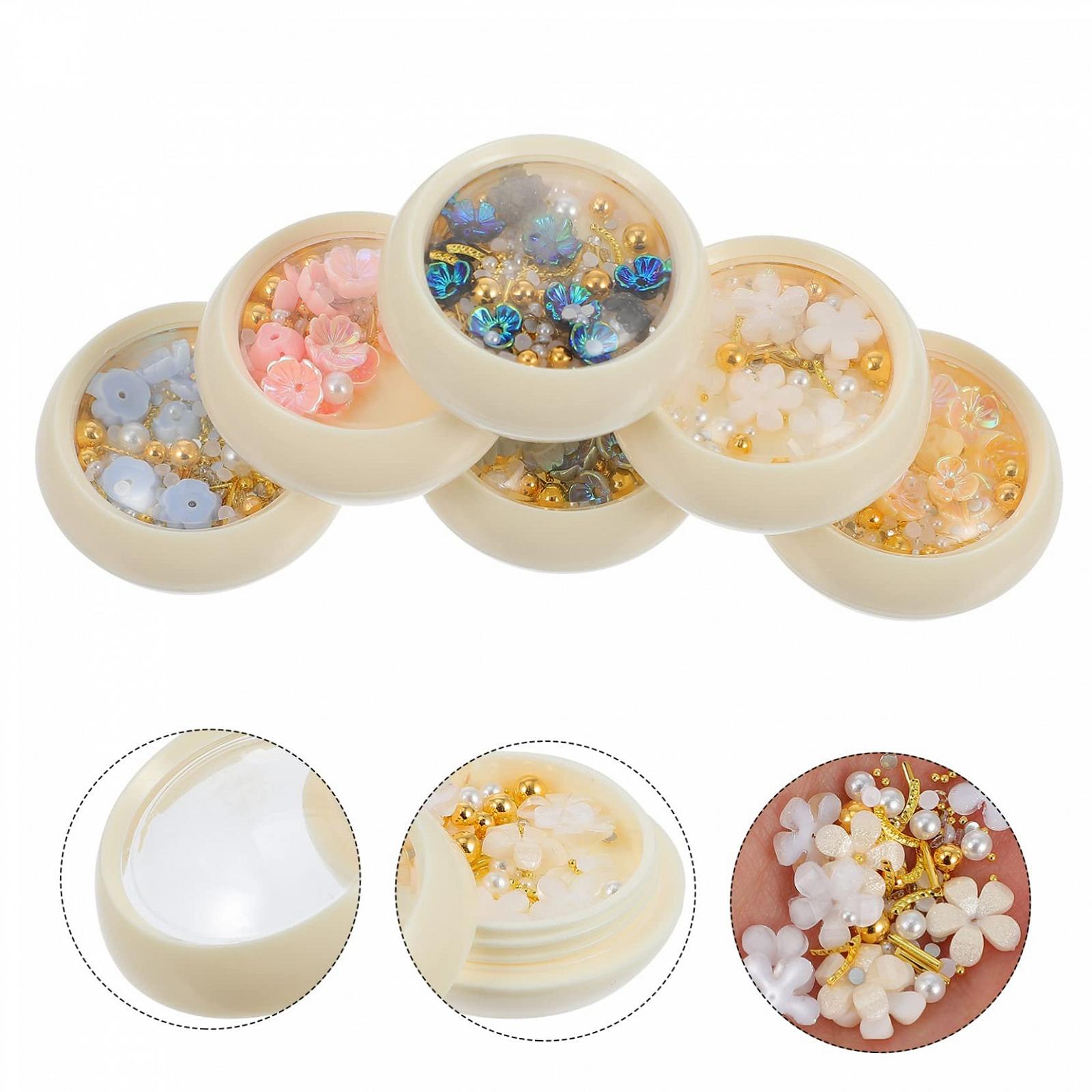 Украшения для ногтей Beavorty 6 коробок, наклейки, искусственные жемчужины, 3D стразы, смоляные драгоценности, фото №7