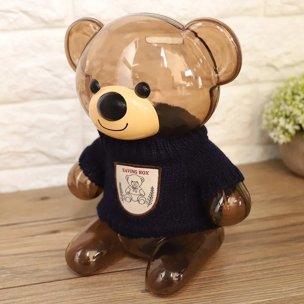 Скарбничка дитяча Ведмедик Пластикова Прозора, фото №7