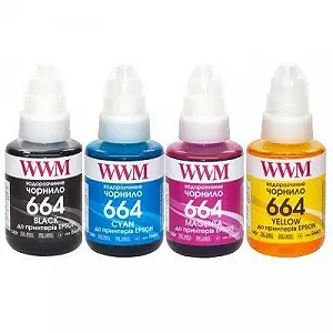 Чернила WWM Epson L110/L210/L300, 4х140г B/C/M/Y (E664SET4) - Фото 1
