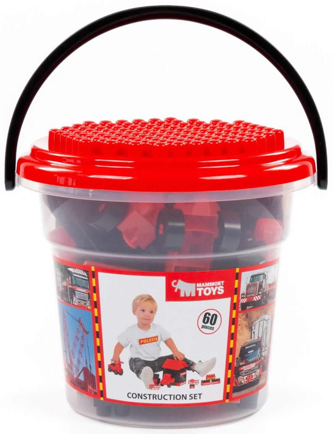 Конструктор Polesie MAMMOET Набір 60 шт з аксесуарами для дітей у відрі, фото №4