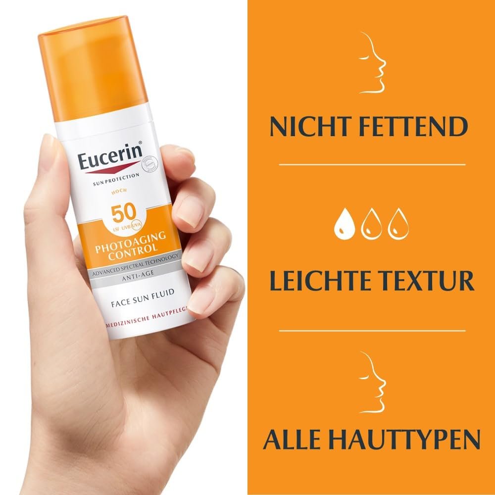 Сонцезахисний флюїд для обличчя Eucerin Photoaging Control SPF 50 50 мл, фото №3