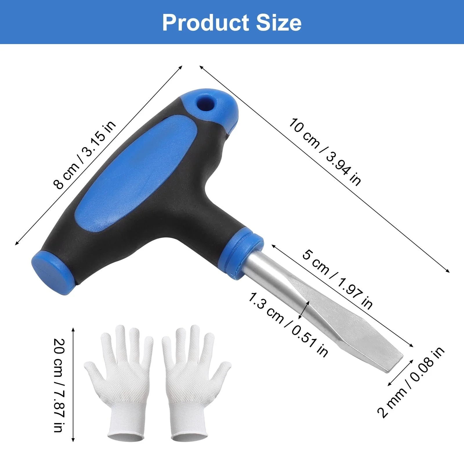 Шліцьова викрутка Свічковий ключ T-Handle Flat Head Ergonomic Handle, фото №2