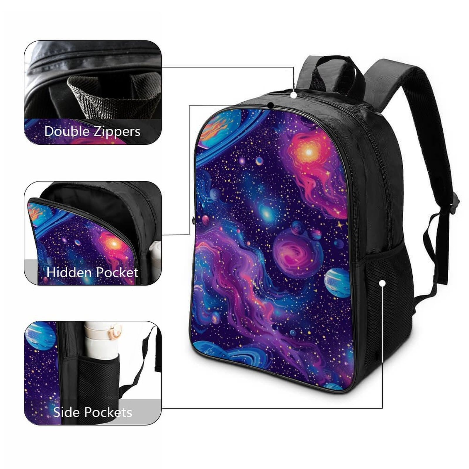 Рюкзак DPEOANEBN Galaxy 3D для дітей, великий, шкільний, подарунок до школи, 40x28x16 см, фото №3