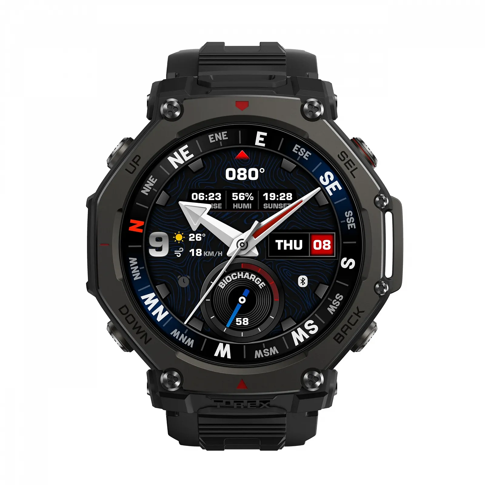 Смартгодинник Amazfit T-Rex 3 Pro 48 мм сапфіровий AMOLED-дисплей, титановий безель, Dual Band GPS, офлайн-карти, 25 днів роботи батареї, вбудований ліхтарик, 10 ATM, 180+ спортивних режимів, фото №2