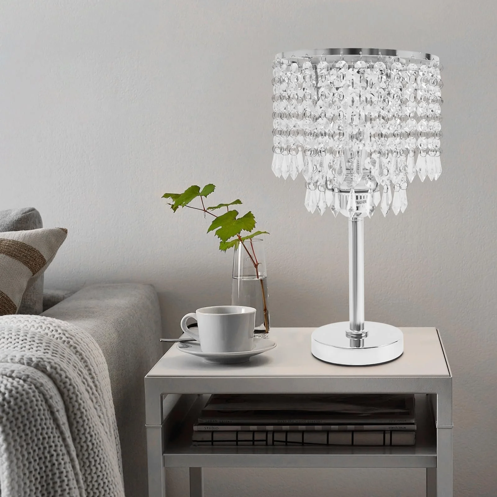 Настільна лампа Crystal Glass Кришталева E27 Silver, фото №1