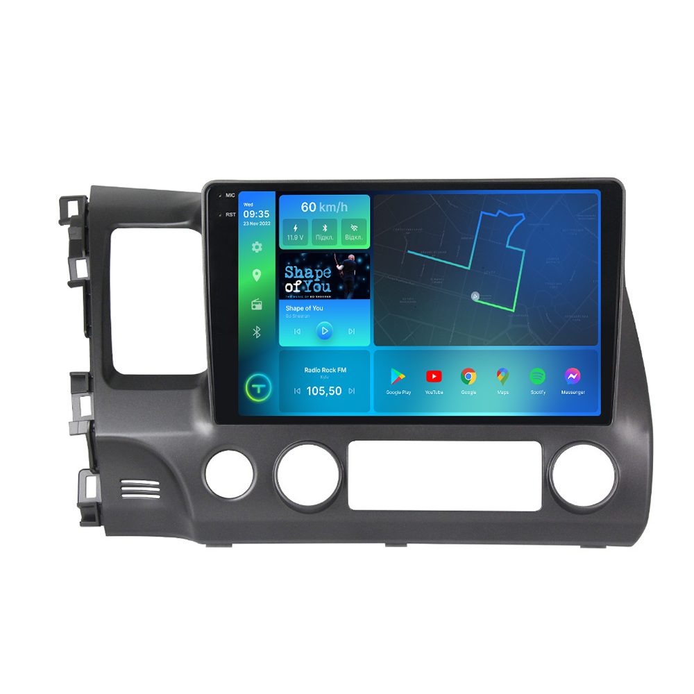 Штатная магнитола Torssen 2K Honda Civic 4D 2005-2011 F10432 4G Carplay DSP 4/32Gb QLed 10, фото №1