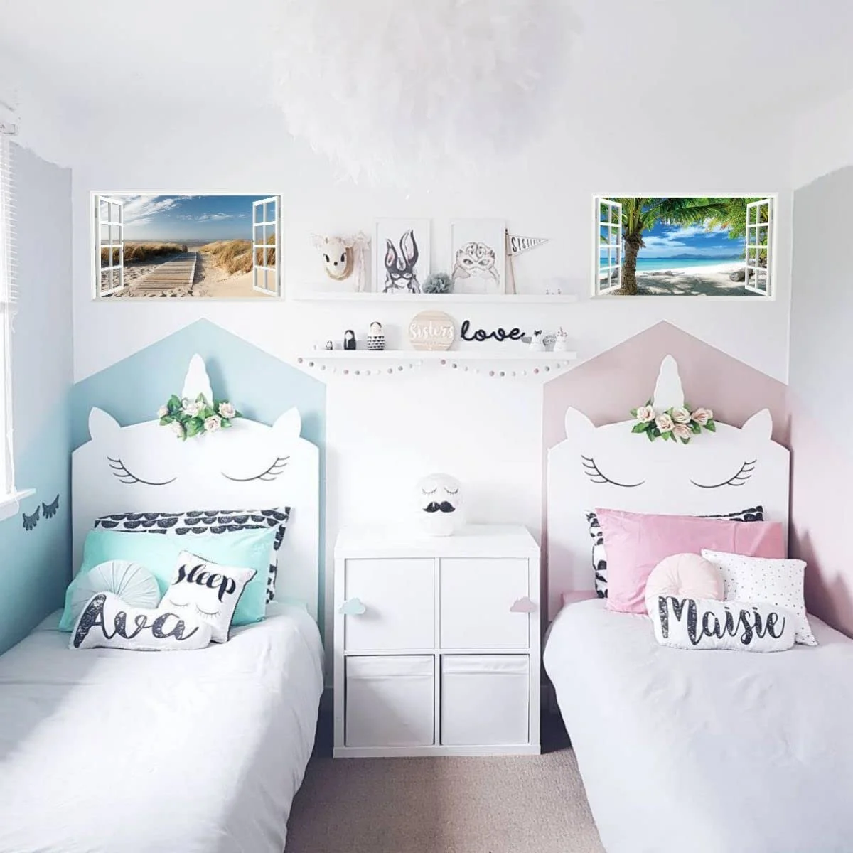 Наклейки на стіну Морський пляж Природа Пейзаж 3D ефект XXL 1000 мм x 600 мм 2 шт., фото №6