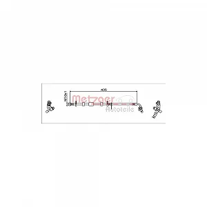 Тормозной шланг METZGER 4111929 для OPEL GENERAL MOTORS, передняя ось справа - Фото 1