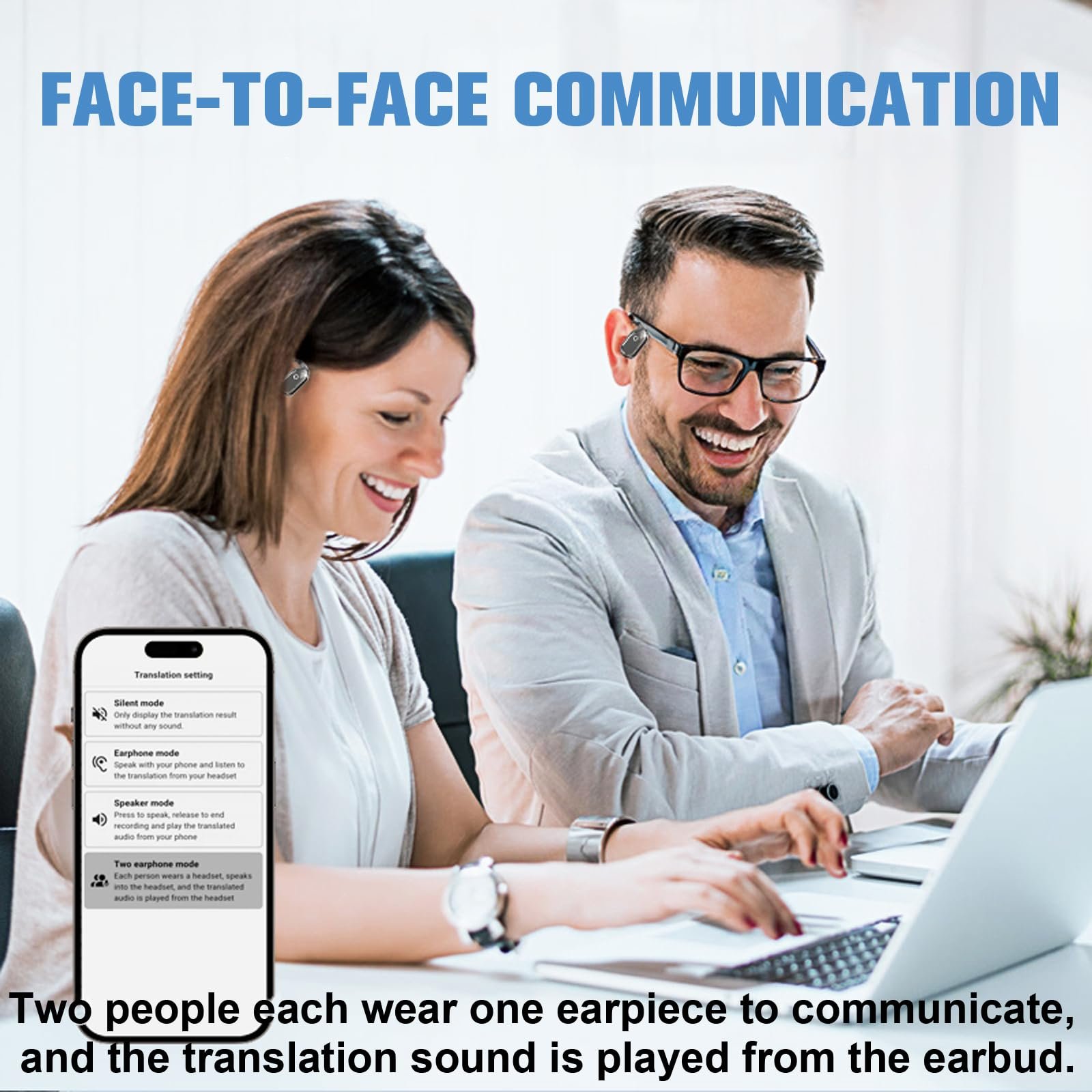 Бездротові Bluetooth навушники Відкритого Типу з AI Голосовим Перекладом, в Реальному Часі, фото №3