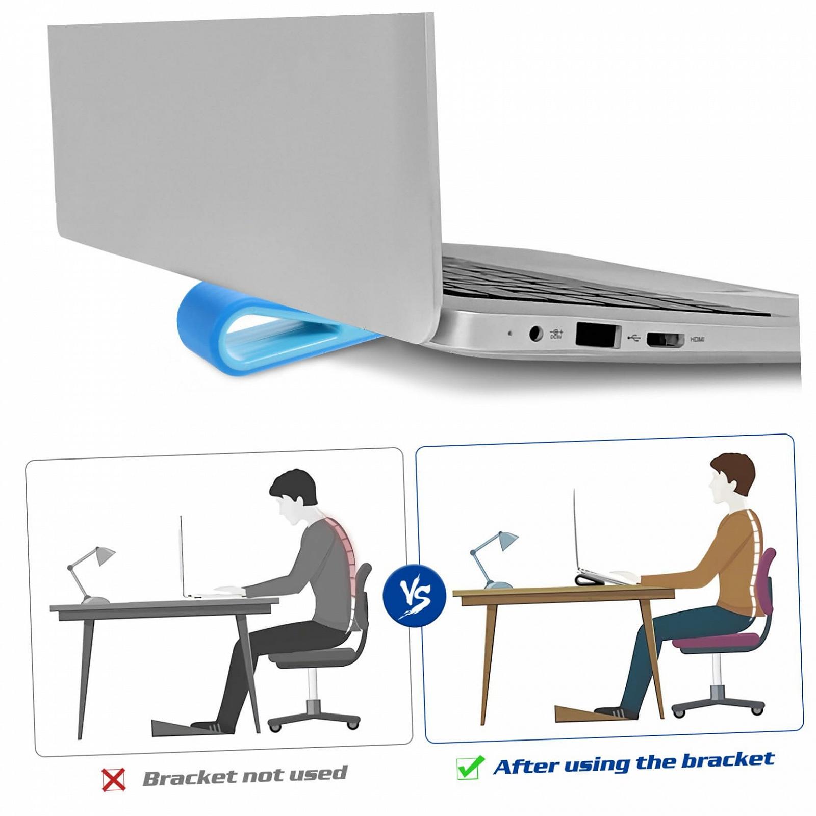 Підставка для ноутбука Gatuida (4 шт.) Пластикова з організацією кабелів Нековзна Ергономічний нахил для охолодження та комфортного набору тексту для ноутбука, фото №6