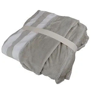 Покривало Мікрофібра 150 x 200 см Смугаста Покривало Мікрофібра, бежева, 150 x 200 см synthetic.ua - Фото 1